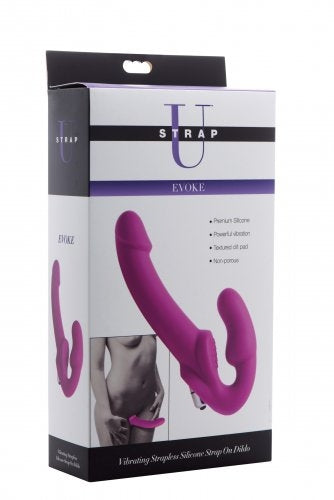 Strap U Evoke Vibrating Strapless Silicone Strap-on Dildo