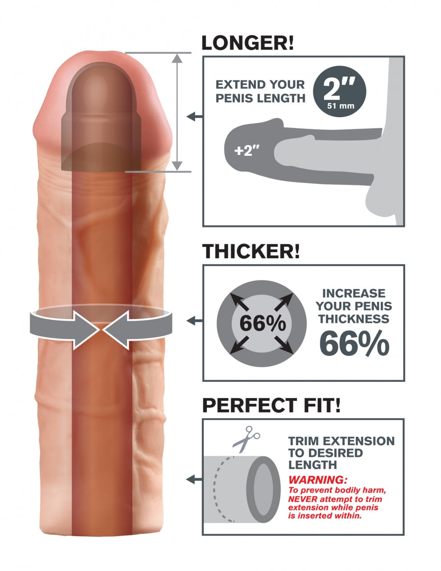 Pipedream Fantasy X-tensions Mega 2" Extension - Light