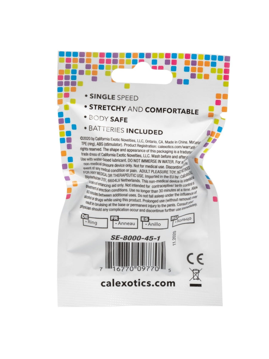 California Exotic Foil Pack Vibrating Ring - Blue (Case Qty: 24)