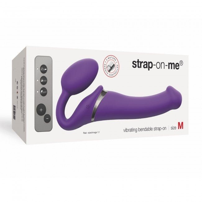 StrapOnMe Vibrating Bendable Strap-On Purple M