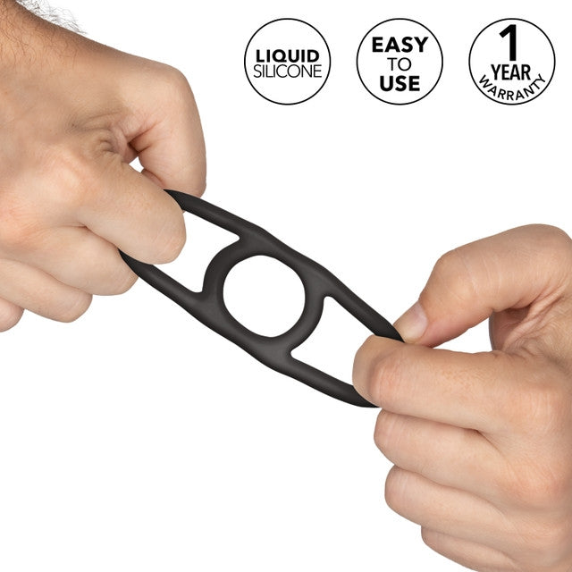 California Exotic Alpha Liquid Silicone Commander Ring - Black