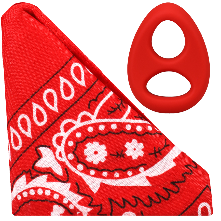 ROCK SOLID - The Code - Silicone C-RING with Bandana - Red, Black