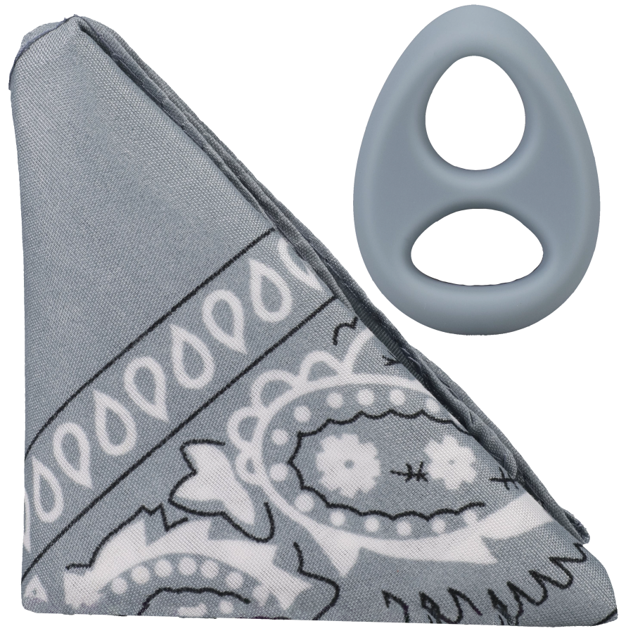 ROCK SOLID - The Code - Silicone C-RING with Bandana - Grey/Black