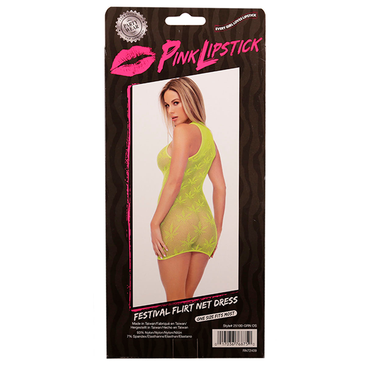 Pink Lipstick Festival Flirt Net Dress - Green - One Size