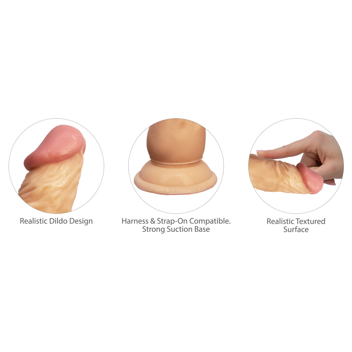 PL Pure Love® - Dildo with Suction Cup - Beige - 8 In.