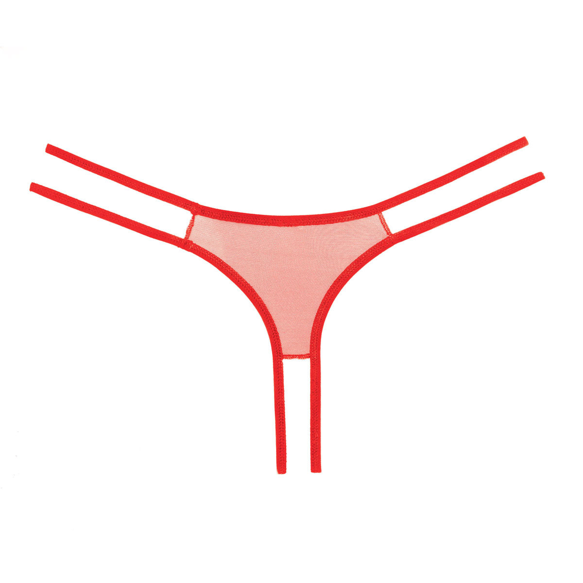 Adore By Allure - Crotchless Scalloped Lace Honey Panty - Red