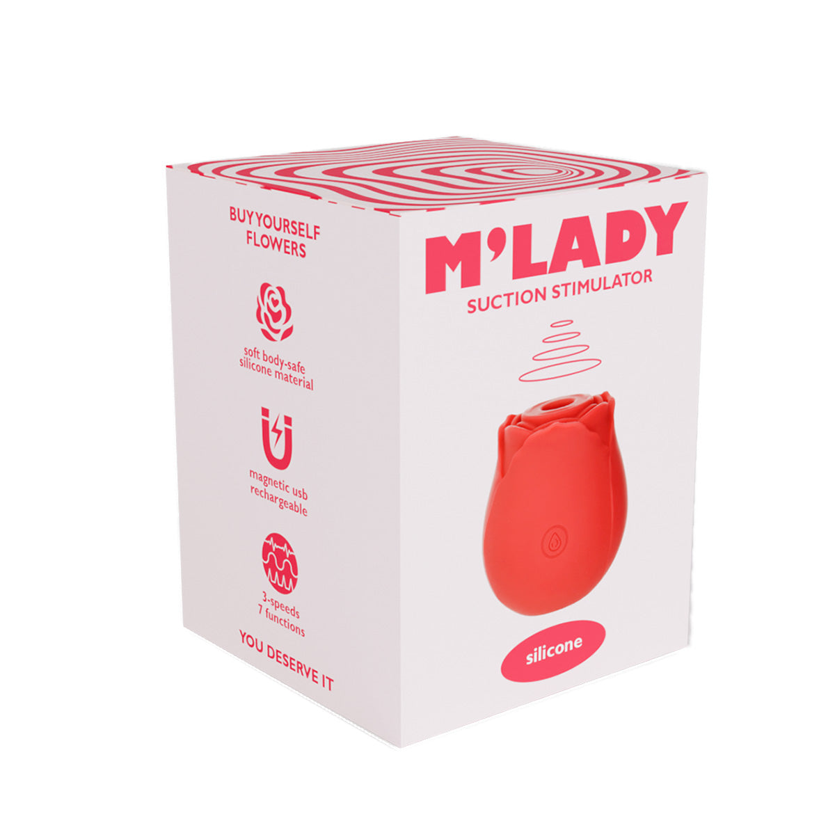 M’Lady - Rose Clitoral Suction Stimulator - Red
