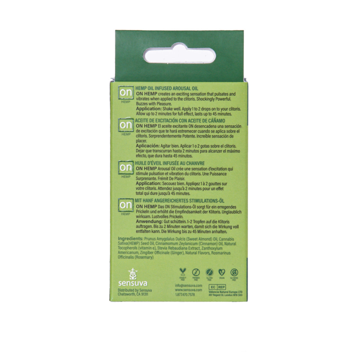 Sensuva ON Hemp - Hemp Oil Infused Female Arousal Oil - 5 ml