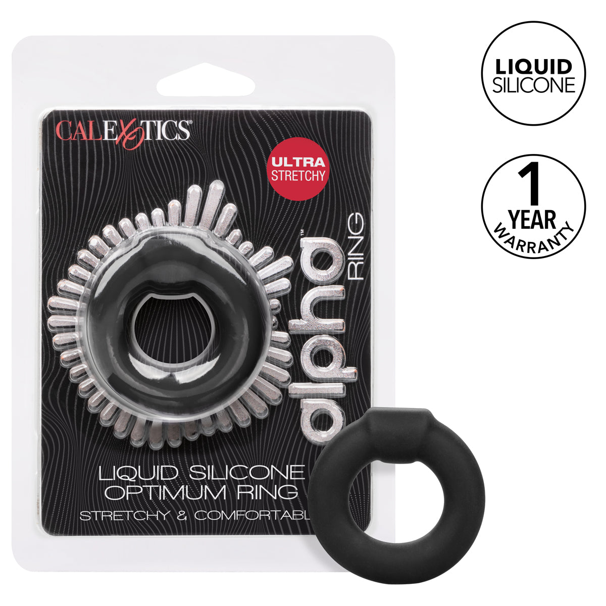 CalExotics® - Alpha Ring - Liquid Silicone Optimum Ring - Black