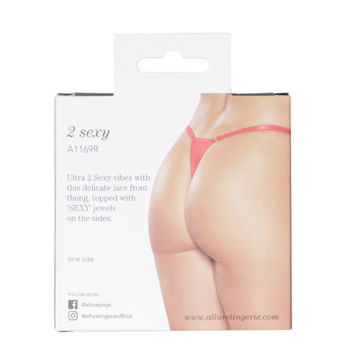 Allure 2 Sexy Thong - Red - One Size Fits Most