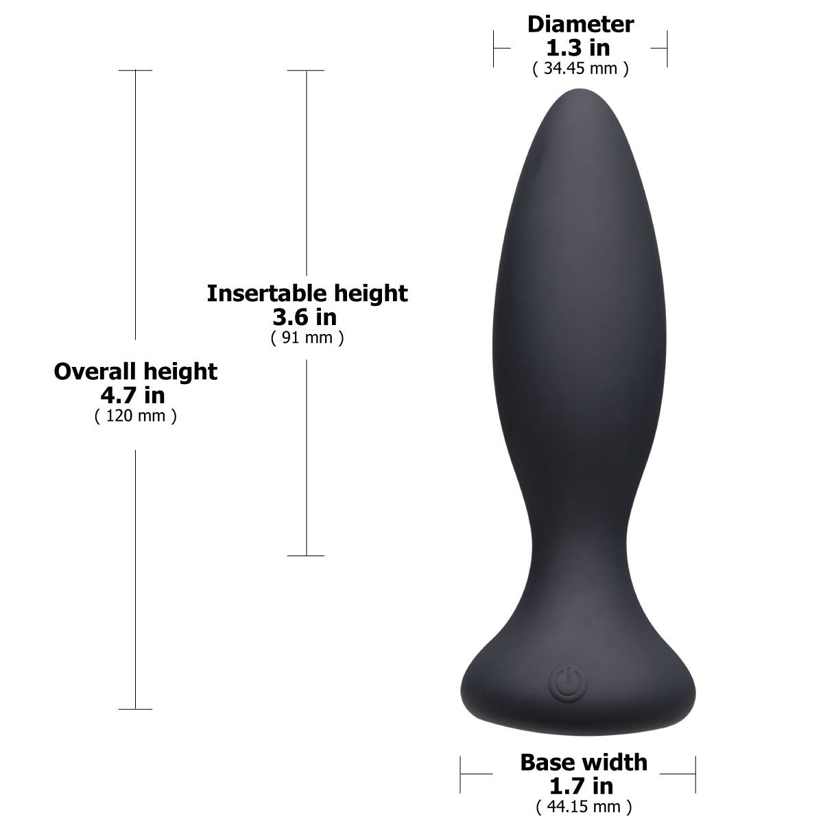 Doc Johnson A Play Beginner VIBE - Silicone Vibrating Butt Plug with Remote - Black