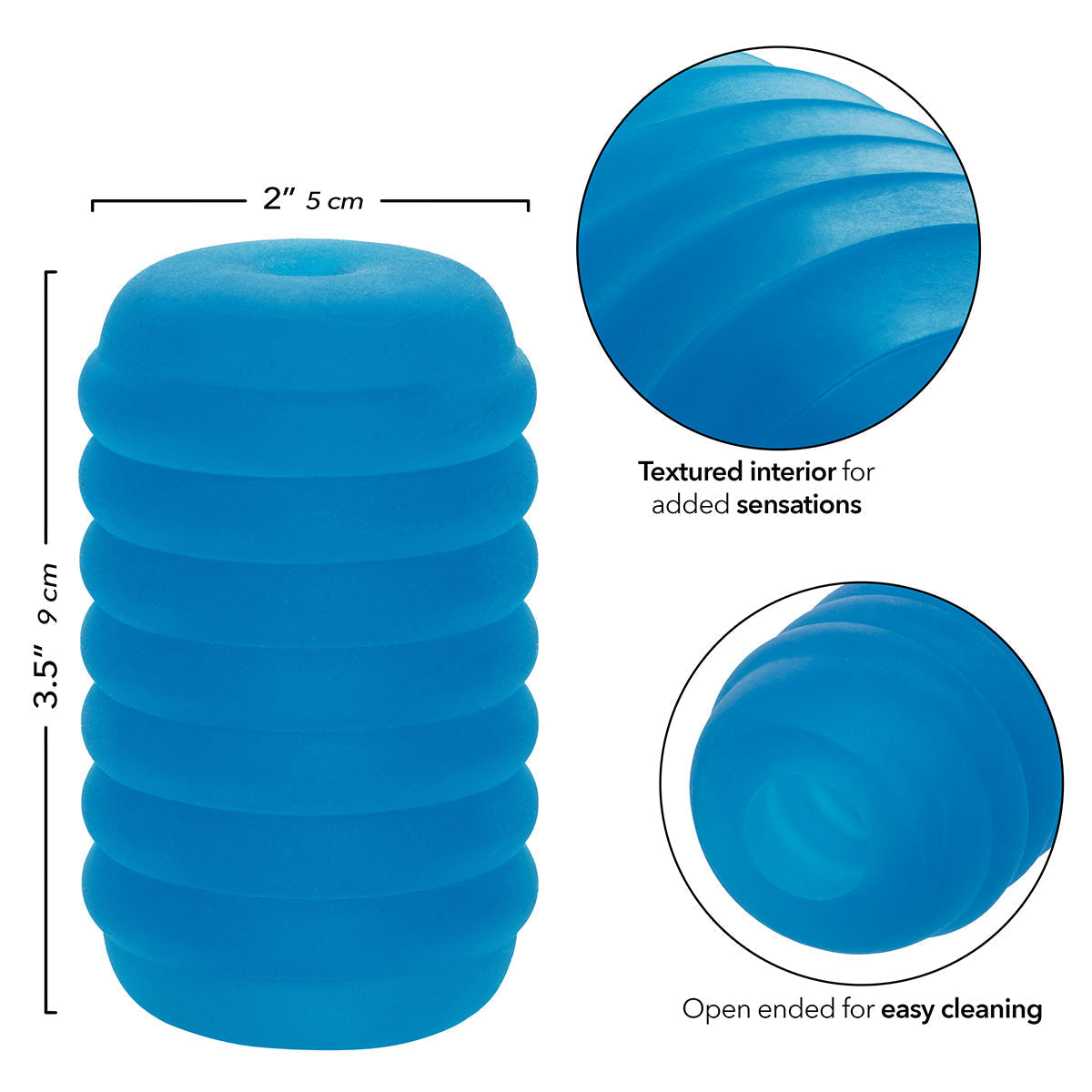CalExotics® Pop Sock Ribbed Stroker - Blue