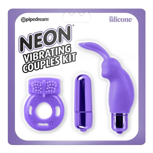 Neon Vibrating Couples Kit - Purple