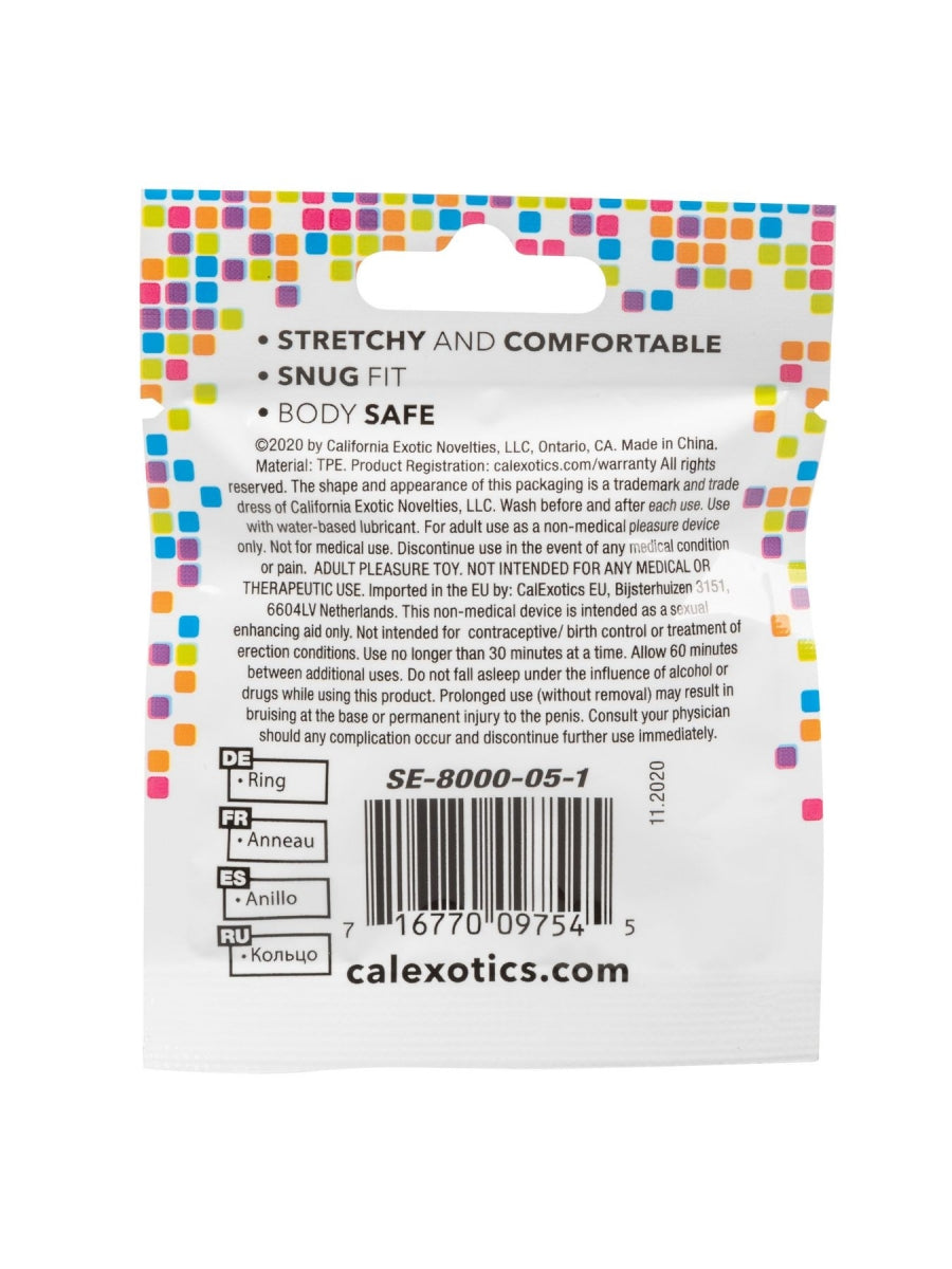 California Exotic Foil Pack Ring - Clear (Case Qty: 24)