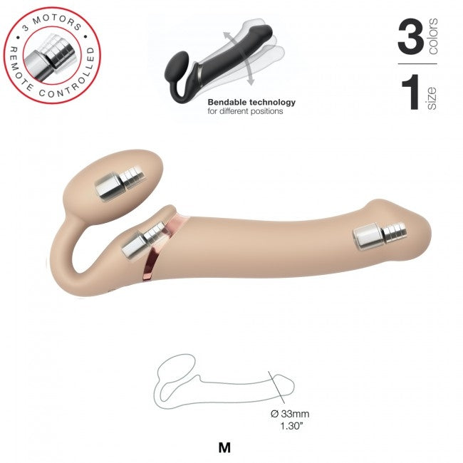 StrapOnMe Vibrating Bendable Strap-On Vanilla M