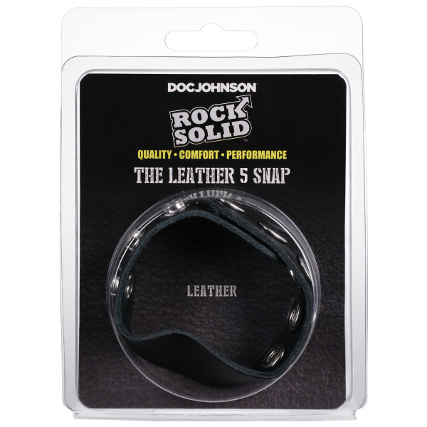Rock Solid - The Leather 5 Snap Black