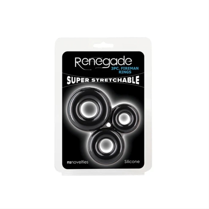 NS - Renegade - 3pc Fireman Rings - Black
