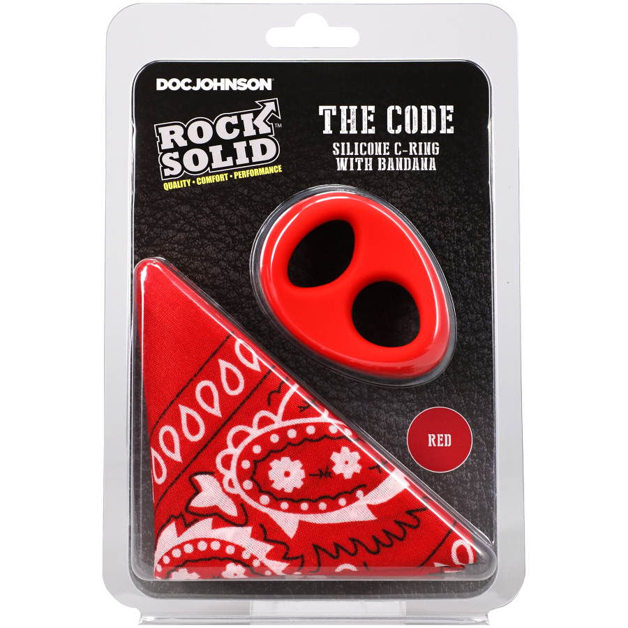 ROCK SOLID - The Code - Silicone C-RING with Bandana - Red, Black