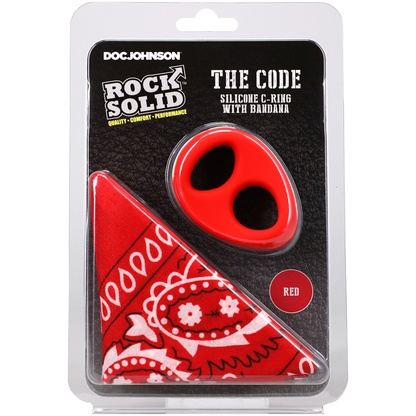 ROCK SOLID - The Code - Silicone C-RING with Bandana - Red, Black