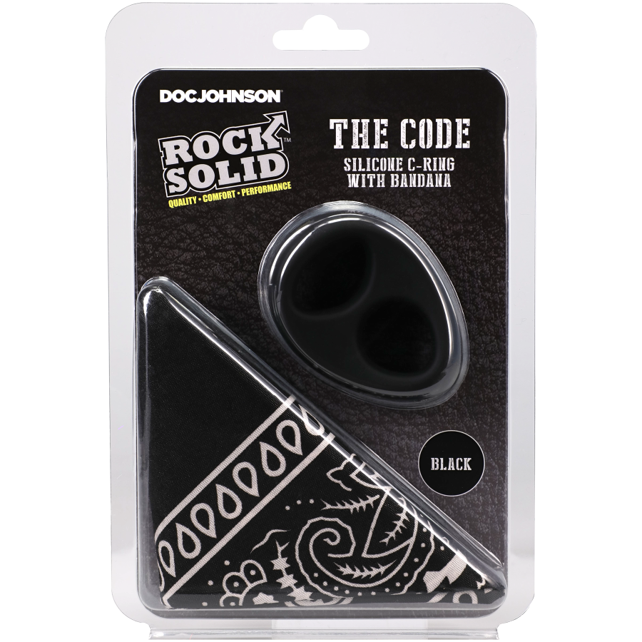 ROCK SOLID - The Code - Silicone C-RING with Bandana - Black