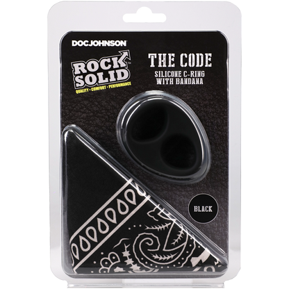 ROCK SOLID - The Code - Silicone C-RING with Bandana - Black