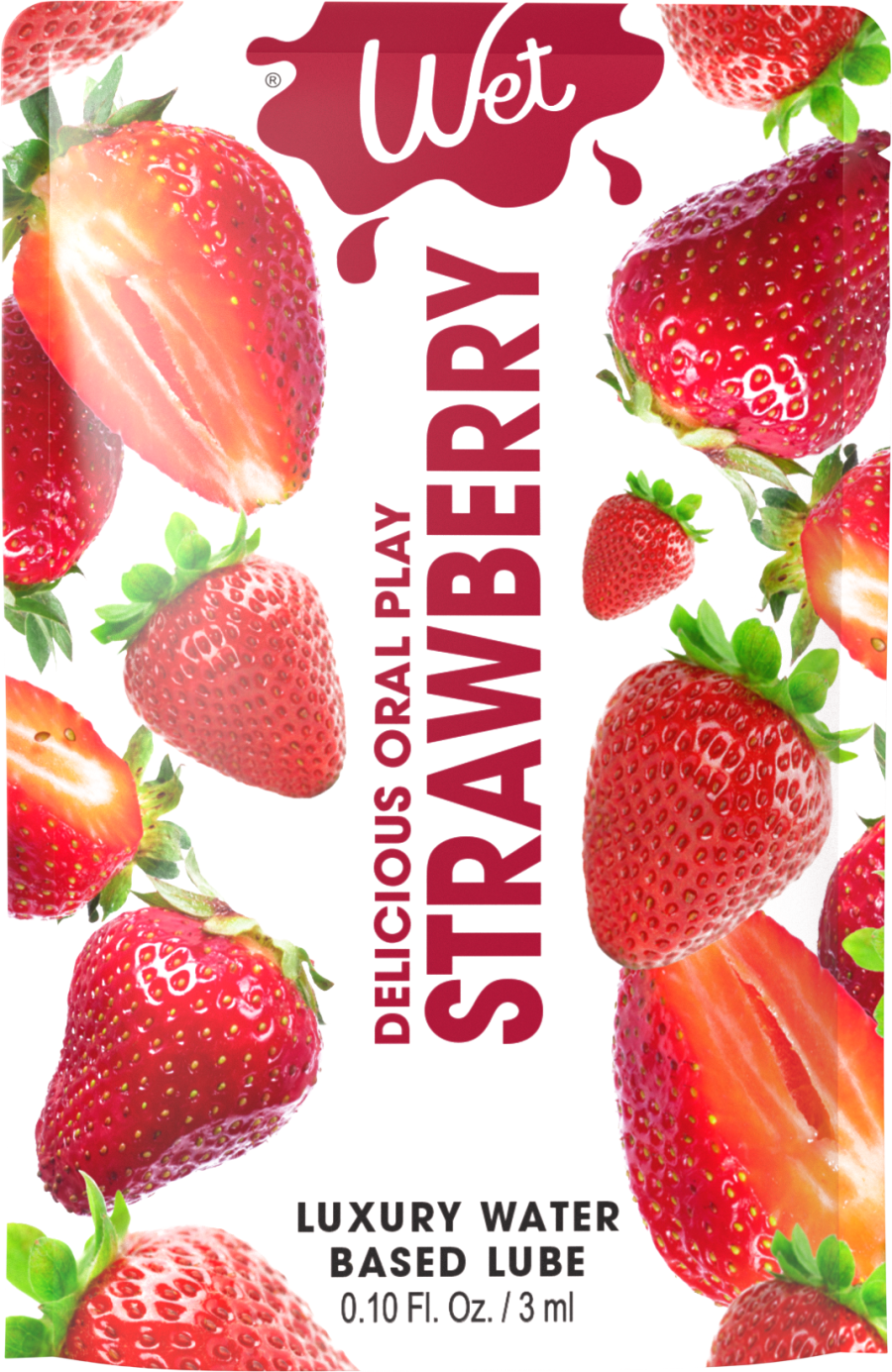 WET Delicious Oral Play Strawberry Waterbased Flavored Lubricant 0.1Fl.oz/3ml