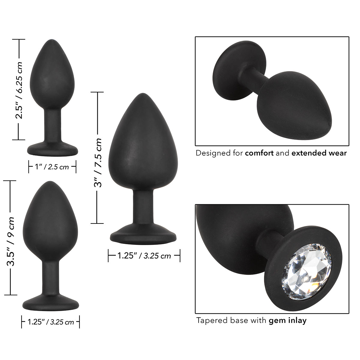 CalExotics® Silicone Gem Anal Kit - Black