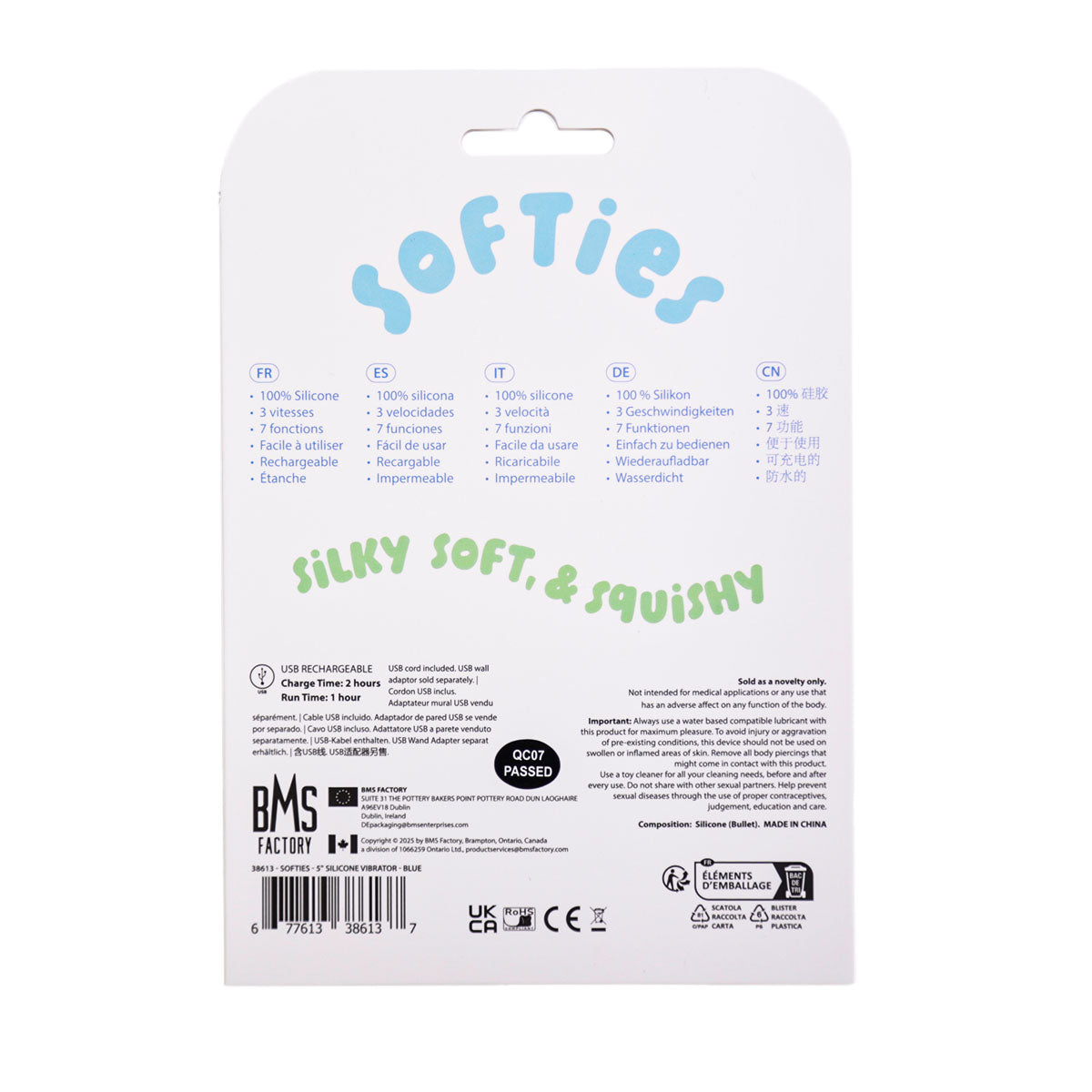 Softies 5” Silicone Vibrator - Blue