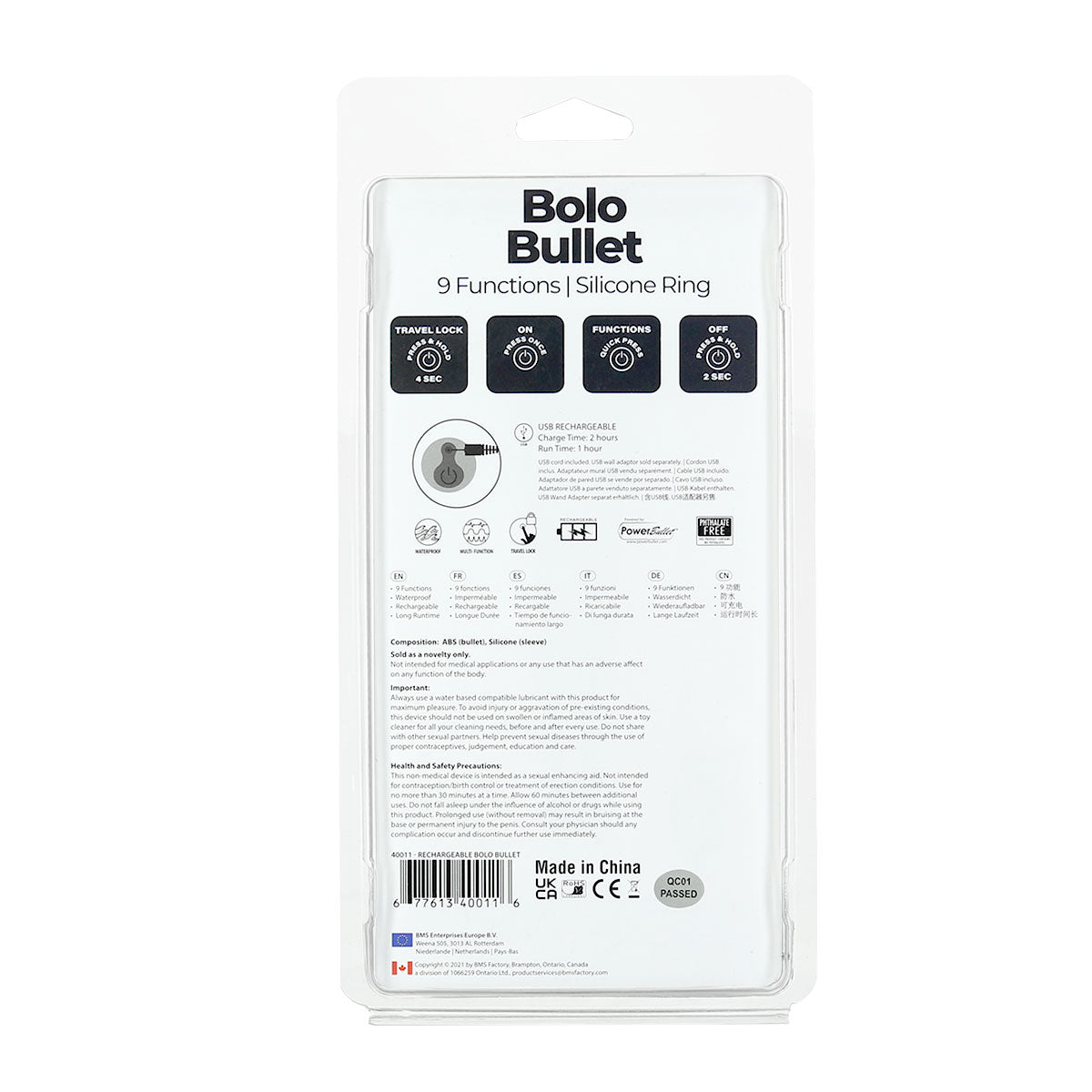PowerBullet Bolo Bullet - Vibrating Adjustable Cock Tie