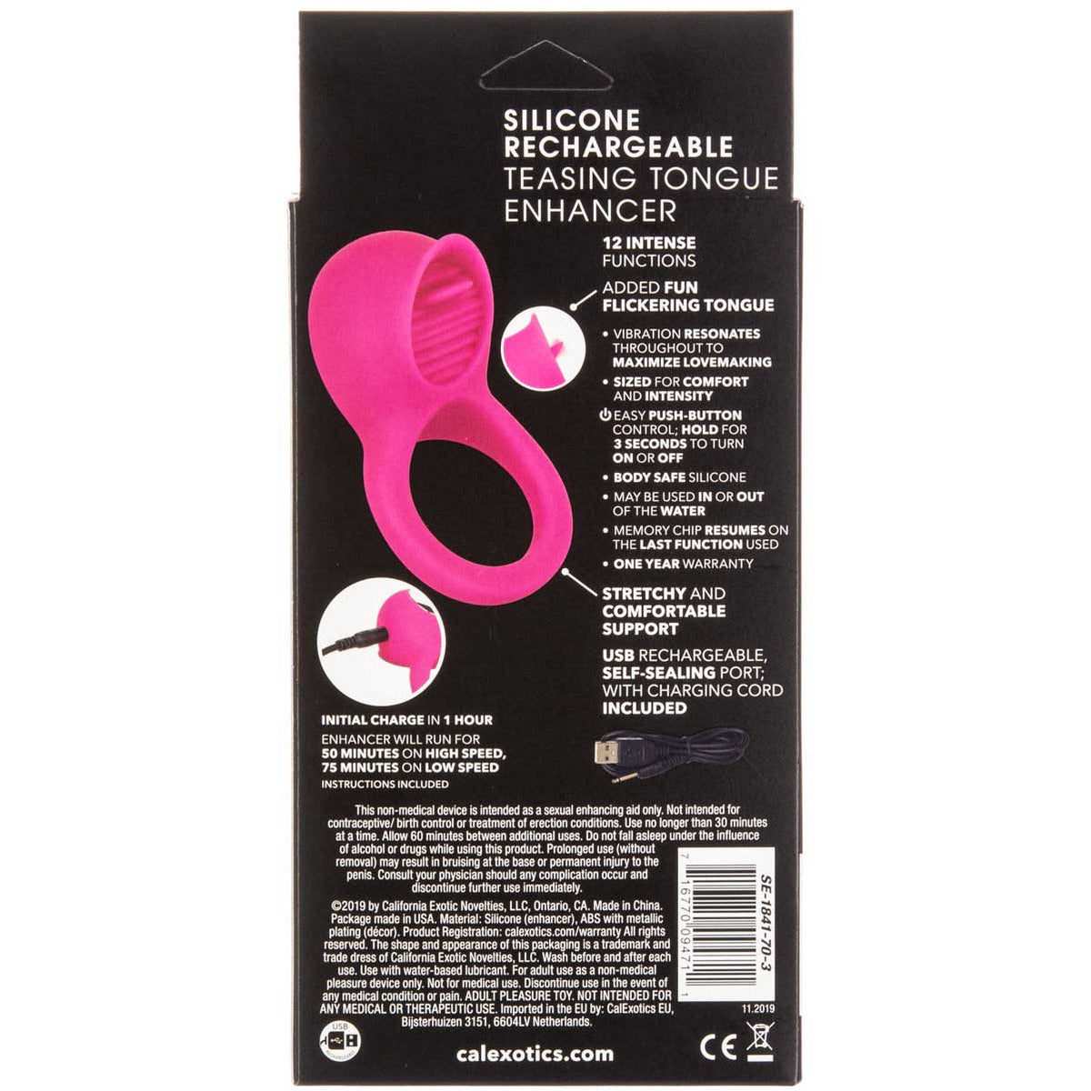 CalExotics® Teasing Tongue Enhancer/Cock Ring - Pink