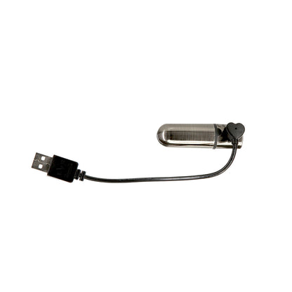 PowerBullet First-Class Bullet - 2.5" Bullet Vibrator with Key Chain Pouch - Gun Metal