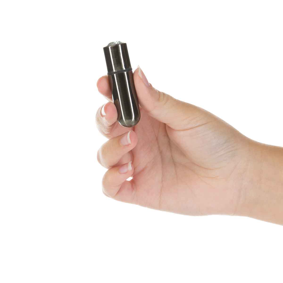 PowerBullet First-Class Bullet - 2.5" Bullet Vibrator with Key Chain Pouch - Gun Metal