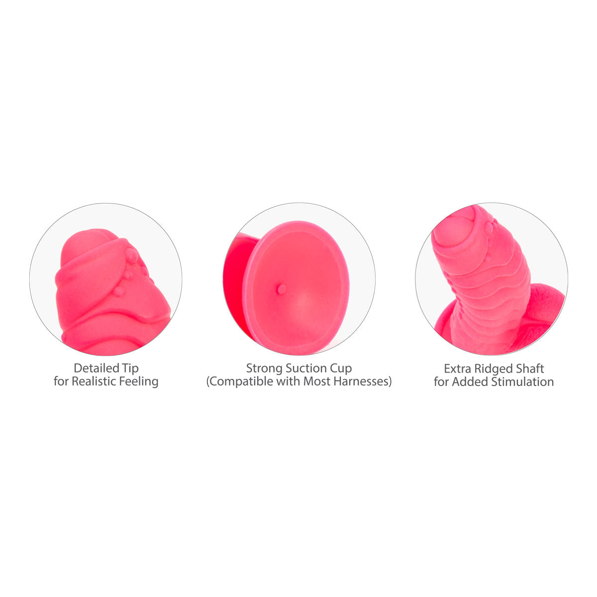 PL Pure Love® - Fantasy Silicone Dildo With Suction Base - 7 In. - Hot Pink