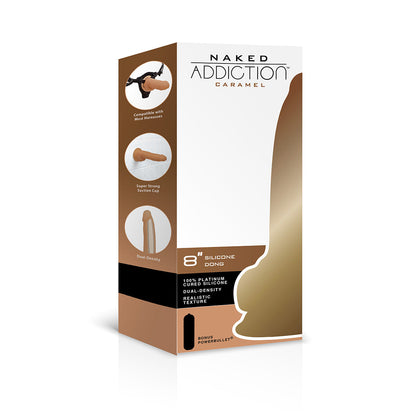 Naked Addiction 8" Silicone Dual Density Dildo - Caramel