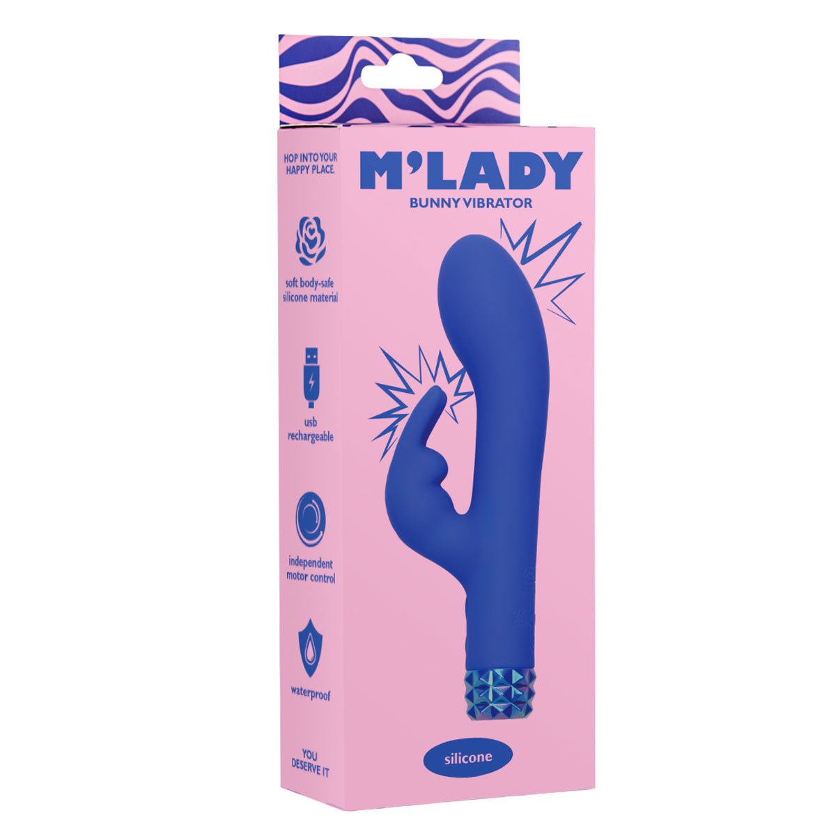 M’Lady Stud Bunny Vibrator - Blue