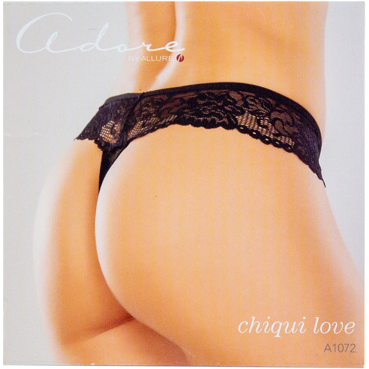 Adore By Allure – Lace Crotchless Thong/ Panty - Black