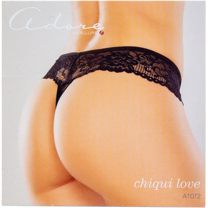Adore By Allure – Lace Crotchless Thong/ Panty - Black