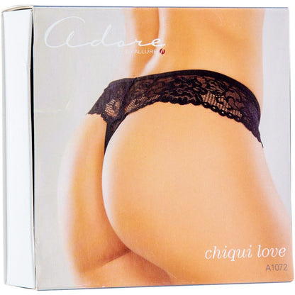 Adore By Allure - Lace Crotchless Thong/ Panty - Black