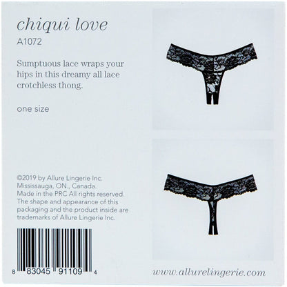Adore By Allure - Lace Crotchless Thong/ Panty - Black