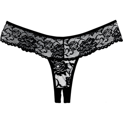 Adore By Allure - Lace Crotchless Thong/ Panty - Black
