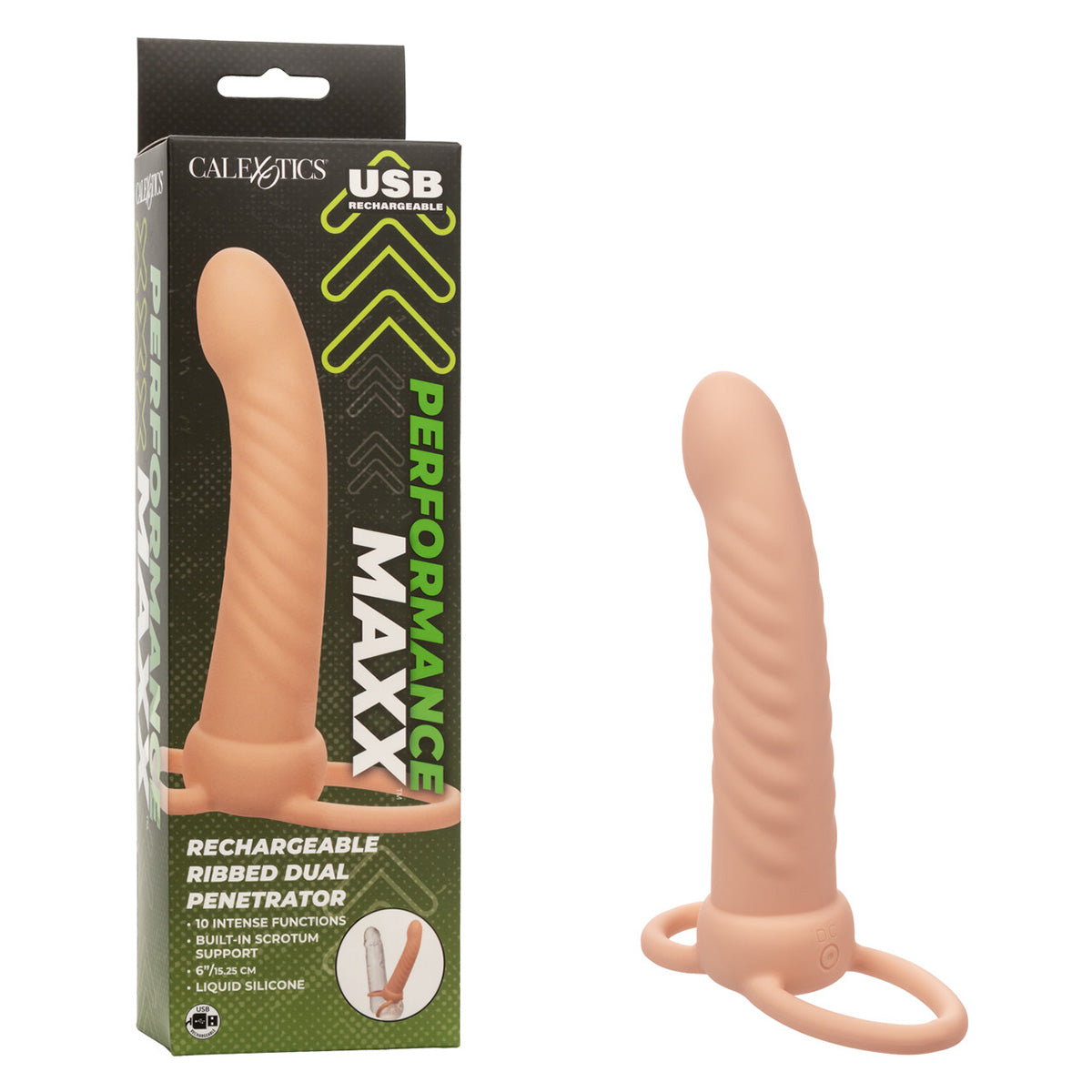 CalExotics® Performance Maxx Rechargeable Ribbed Dual Penetrator