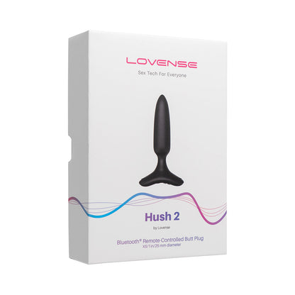 LOVENSE - Hush 2 Vibrating Remote-Controlled Plug - 1" - Black