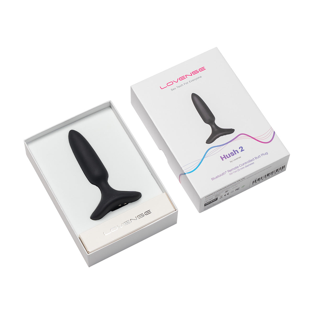LOVENSE - Hush 2 Vibrating Remote-Controlled Plug - 1" - Black