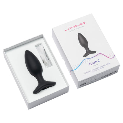 LOVENSE - Hush 2 Vibrating Remote-Controlled Butt Plug - 1.5" - Black