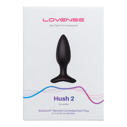 LOVENSE - Hush 2 Vibrating Remote-Controlled Butt Plug - 1.5" - Black