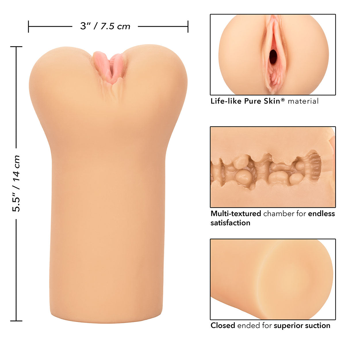 CalExotics® Boundless Vulva - Masturbator - Beige