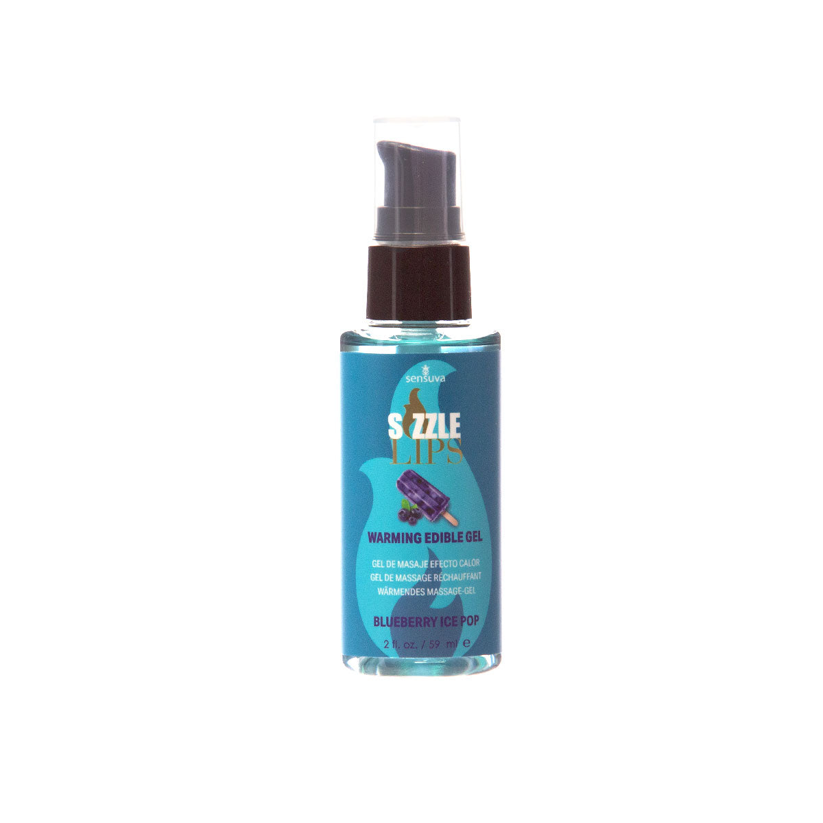 Sensuva Sizzle Lips Warming Edible Gel Blueberry Ice Pop 2 oz
