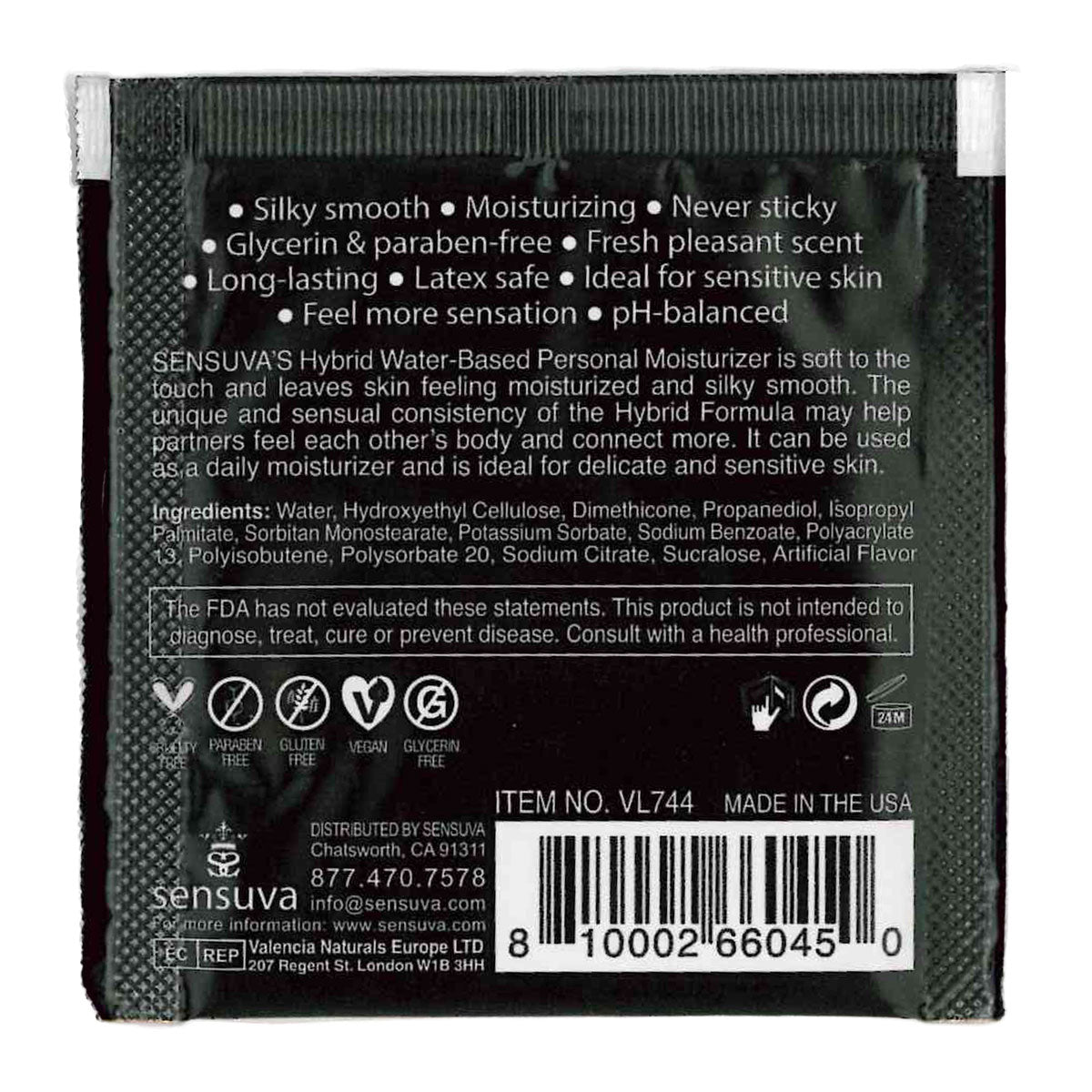 Sensuva - Hybrid Formula Personal Moisturizer - Caramel Apple - Foil 6ml/0.20 fl oz.